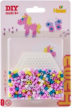 Cover Hama 4192 - Bügelperlen Pony, ca. 450 Perlen, sechseckige Stiftplatte, Bügelpapier
