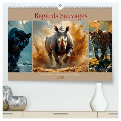 Regards Sauvages - Rencontres au c¿ur du monde sauvage (Calendrier mural 2026 DIN A2 vertical) calendrier de bureau