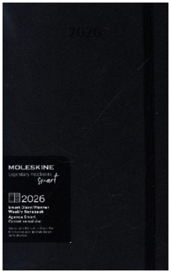 Cover Moleskine Smart Kalender 2026, für das Smart Writing Set 12 Monate Wochen Notizkalender, 1 W = 1 S, rechts linierte Seite, L/A5, fester Einband, schwarz