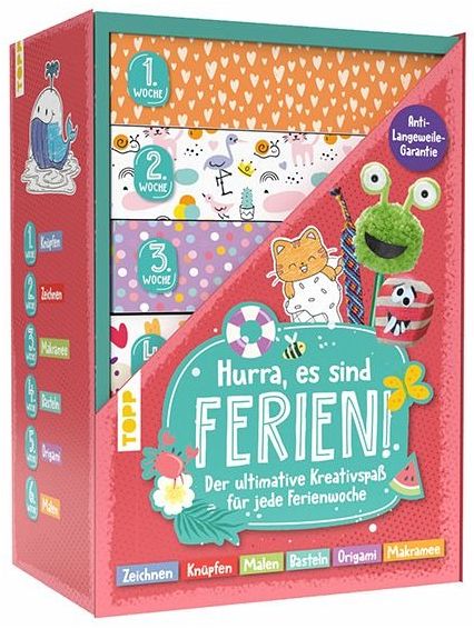 Die Ferien-Bastelbox: Hurra, es sind Ferien! Der ultimative Kreativspaß für jede Ferienwoche   (Restauflage)