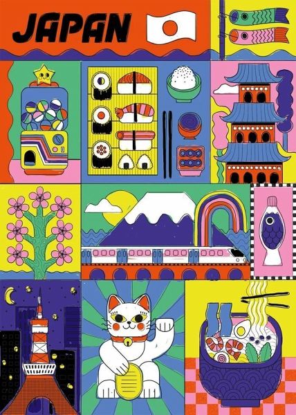 POPPIK 1841282 - Mosaikposter Japan