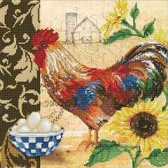 Cover DIAMOND DOTZ 2591284 - Diamond Painting Hahn auf dem Land