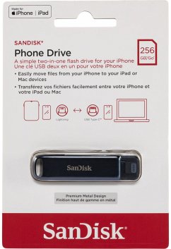 SanDisk Phone Drive 2in1 256GB USB C USB A SDIXD0N-256G-GN6NE
