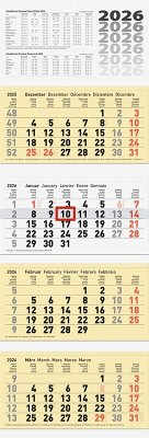 Cover BRUNNEN 1070214106   4-Monatskalender 2026   chamois, 320×940 mm