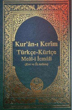 Cover Kuran-i Kerim Kürtce - Türkce Meali Icmali Orta Boy Ciltli
