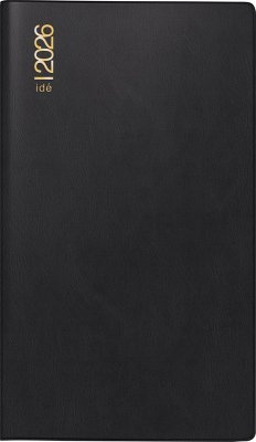 rido/idé 7012212906   Taschenkalender Mod. TM 17/contacter 2026   A6 quer, Kunststoff, schwarz