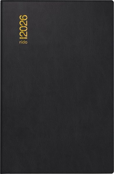 rido/idé 7016212906   Taschenkalender Mod. Industrie II 2026   A7, Kunststoff, schwarz