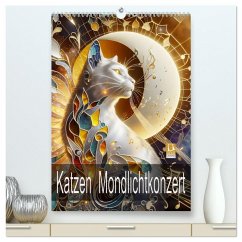Cover Katzen Mondlichtkonzert (hochwertiger Premium Wandkalender 2026 DIN A2 hoch), Kunstdruck in Hochglanz