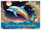 Tiere aus Regenbogenfarben (Wandkalender 2026 DIN A3 quer), CALVENDO Monatskalender
