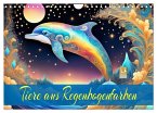 Tiere aus Regenbogenfarben (Wandkalender 2026 DIN A4 quer), CALVENDO Monatskalender