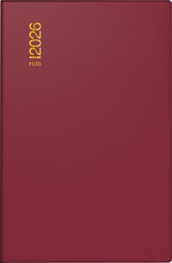 rido/idé 7016212296   Taschenkalender Mod. Industrie II 2026   A7, Kunststoff, bordeaux