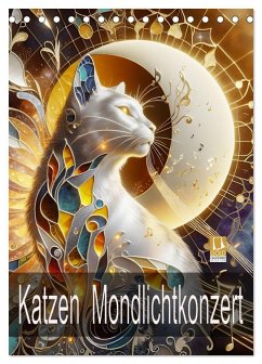Cover Katzen Mondlichtkonzert (Tischkalender 2026 DIN A5 hoch), CALVENDO Monatskalender