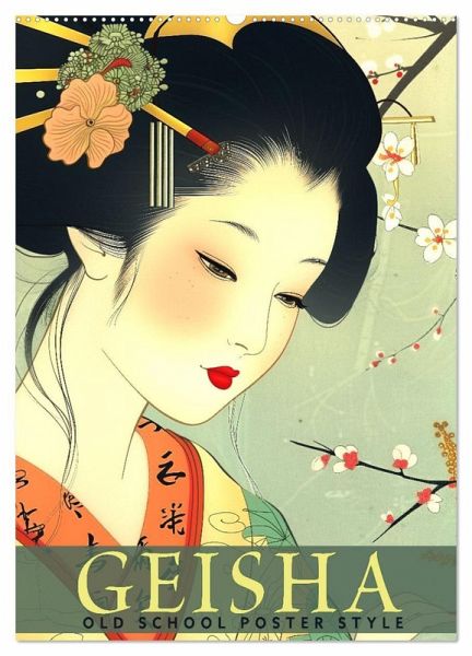 Geisha - Old School Poster Style (Wandkalender 2026 DIN A2 hoch), CALVENDO Monatskalender