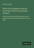 Notice chronologique de tous les souverains, princes et princesses d'Europe