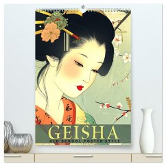Cover Geisha - Old School Poster Style (hochwertiger Premium Wandkalender 2026 DIN A2 hoch), Kunstdruck in Hochglanz