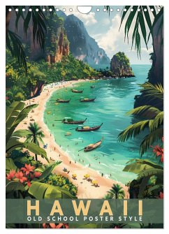 Cover Hawaii - Old School Poster Style (Wandkalender 2026 DIN A4 hoch), CALVENDO Monatskalender