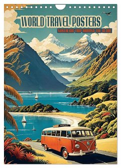Cover World Travel Posters - Nostalgic Trip Around the Globe (Wall Calendar 2026 DIN A4 portrait), CALVENDO 12 Month Wall Calendar
