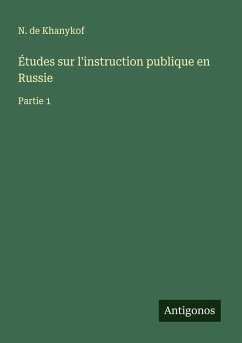 Cover Études sur l'instruction publique en Russie