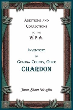 Cover Additions and Corrections to the W.P.A. Inventory of Geauga County, Ohio