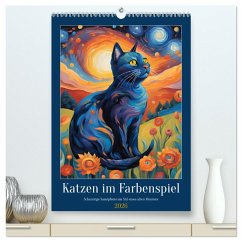 Cover Katzen im Farbenspiel (hochwertiger Premium Wandkalender 2026 DIN A2 hoch), Kunstdruck in Hochglanz