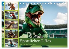 Sportlicher T-Rex - Mit Fun durch das Jahr (Tischkalender 2026 DIN A5 quer), CALVENDO Monatskalender
