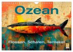 Ozean - Flossen, Schalen, Tentakel (Wandkalender 2026 DIN A4 quer), CALVENDO Monatskalender