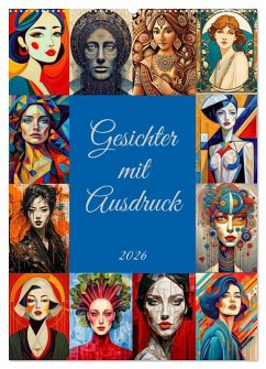 Cover Gesichter mit Ausdruck (Wandkalender 2026 DIN A2 hoch), CALVENDO Monatskalender
