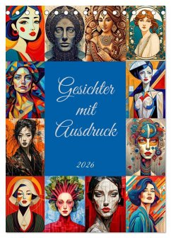 Cover Gesichter mit Ausdruck (Tischkalender 2026 DIN A5 hoch), CALVENDO Monatskalender