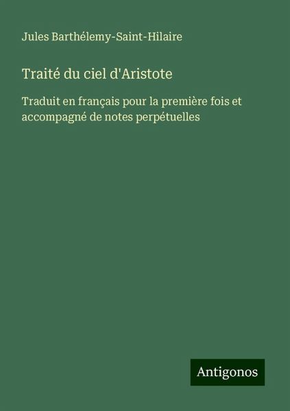 Traité du ciel d'Aristote Traité du ciel d'Aristote