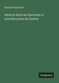 Cover Advis et devis de l'ancienne et nouvelle police de Genève