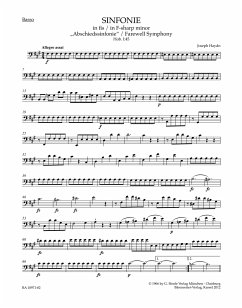 Cover Sinfonie fis-Moll Hob.I:45 für Orchester Spielpartitur Violoncello/Kontrabass