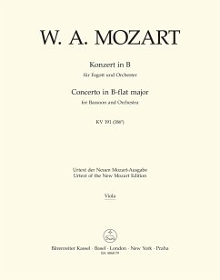 Cover Konzert B-Dur KV191 für Fagott und Orchester Viola
