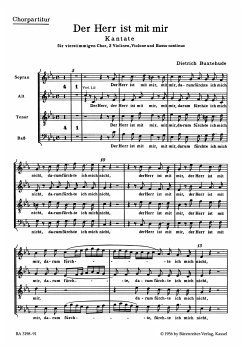 Cover Der Herr ist mit mir für gem Chor, 2 Violinen, Violone (Vc) und Bc Chorpartitur