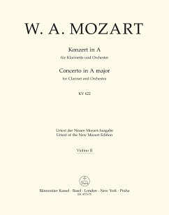 Cover Konzert A-Dur KV622 für Klarinette und Orchester Violine 2