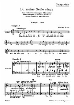 Cover Du meine Seele singe für gem Chor, 2 Trompeten und 2 Posaunen Chorpartitur