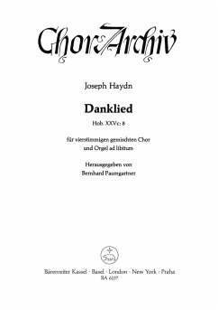 Cover DANKLIED HOB.XXVC:8 FUER GEM CHOR UND ORGEL AD LIB. SINGPARTITUR