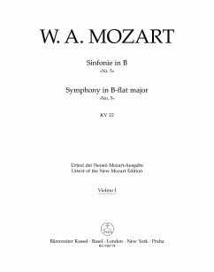 Cover Sinfonie B-Dur Nr.5 KV22 für Orchester Violine 1