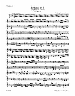 Cover Sinfonie F-Dur KV76 (42a) für Orchester Violine 2
