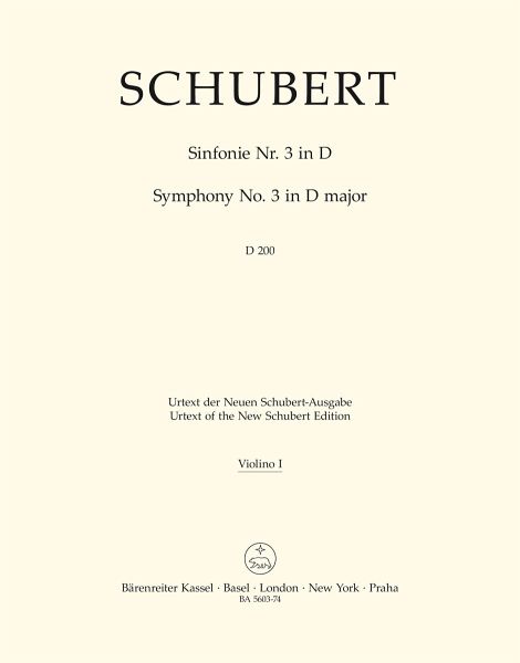 Sinfonie D-Dur Nr.3 D200 für Orchester Violine 1