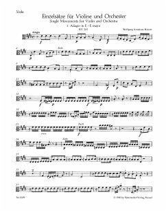 Cover EINZELSAETZE KV261,269,373 FUER VIOLINE UND ORCHESTER VIOLA