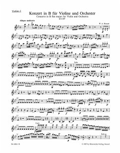 Cover Konzert B-Dur KV207 für Violine und Orchester Violine 1