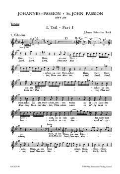 Cover Johannes-Passion BWV245 für Soli, Chor, Orchester Tenor