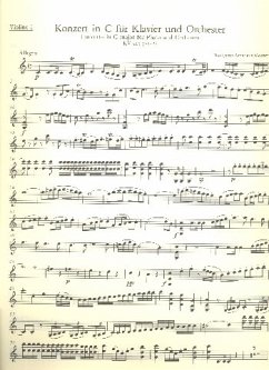 Cover Konzert C-Dur KV415 für Klavier und Orchester Violine 1