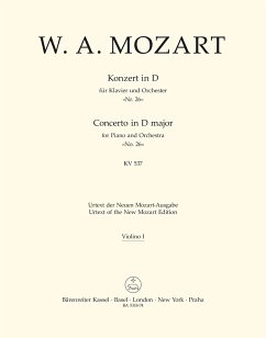 Cover KONZERT D-DUR KV537 FUER KLAVIER UND ORCHESTER VIOLINE 1