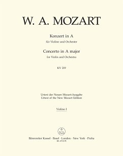 Cover Konzert A-Dur KV219 für Violine und Orchester Violine 1
