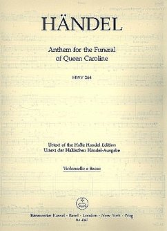 Cover Anthem for the Funeral of Queen Caroline HWV264 für gem Chor und Orchester Violoncello/Kontrabass