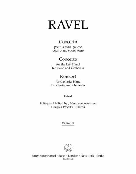 Konzert für die linke Hand für Klavier (linke Hand) und Orchester Violine 2