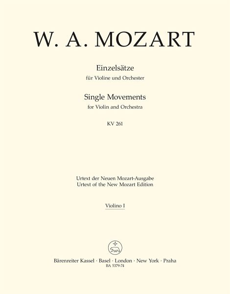 EINZELSAETZE KV261,269,373 FUER VIOLINE UND ORCHESTER VIOLINE 1 EINZELSAETZE KV261,269,373 FUER VIOLINE UND ORCHESTER VIOLINE 1