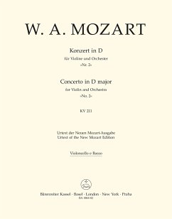 Cover Konzert D-Dur KV211 für Violine und Orchester Cello/Bass
