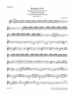 Cover Konzert D-Dur Hob.XVIII:11 für Klavier (Cembalo) und Orchester Violine 2